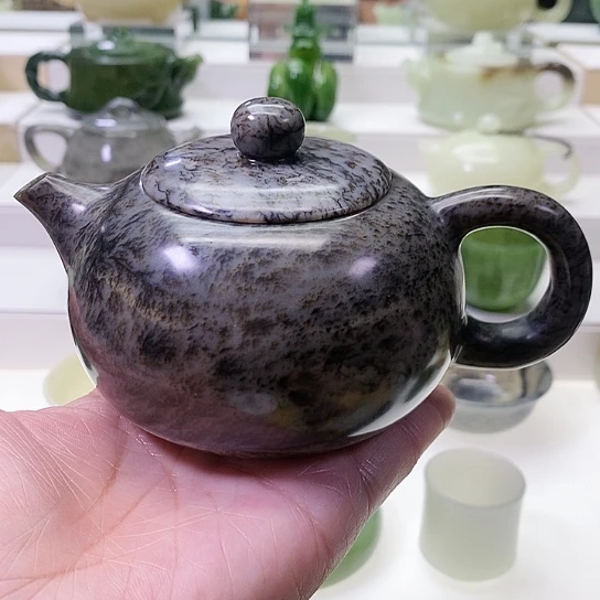 和田玉未镶嵌挂件茶壶240m l