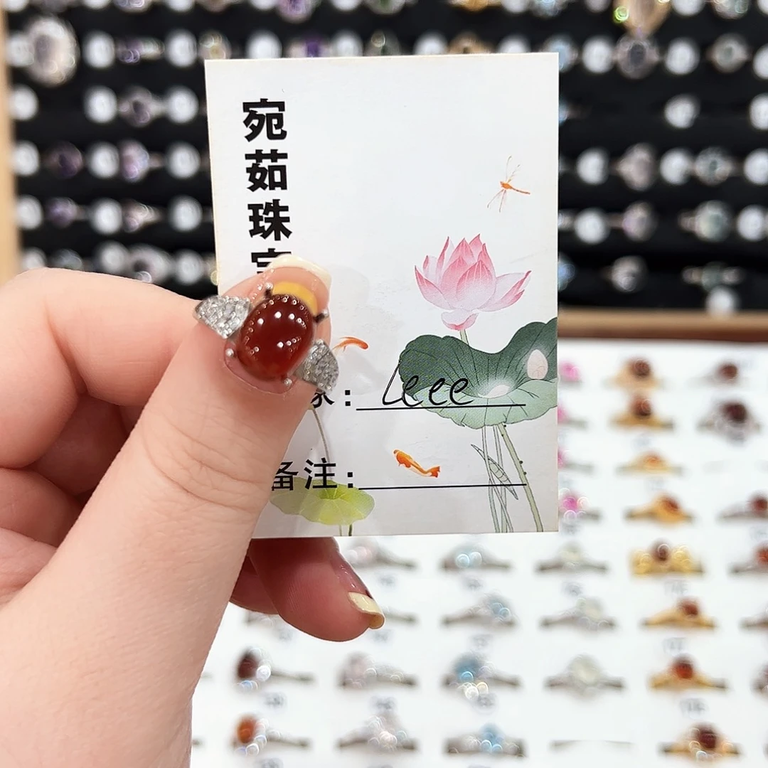石榴石戒指银S925镶嵌L****e戒指