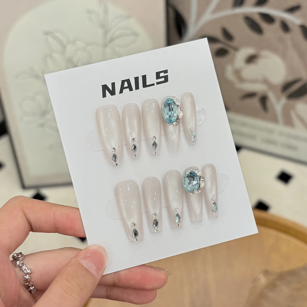 冰封之泪-茉莉Molly轻奢手工穿戴甲