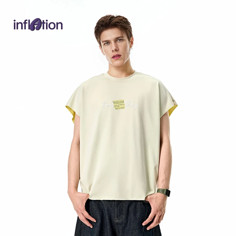 膨胀潮牌Boxy双色宽版背心25春夏新品潮牌六合一凉感速干无袖T恤