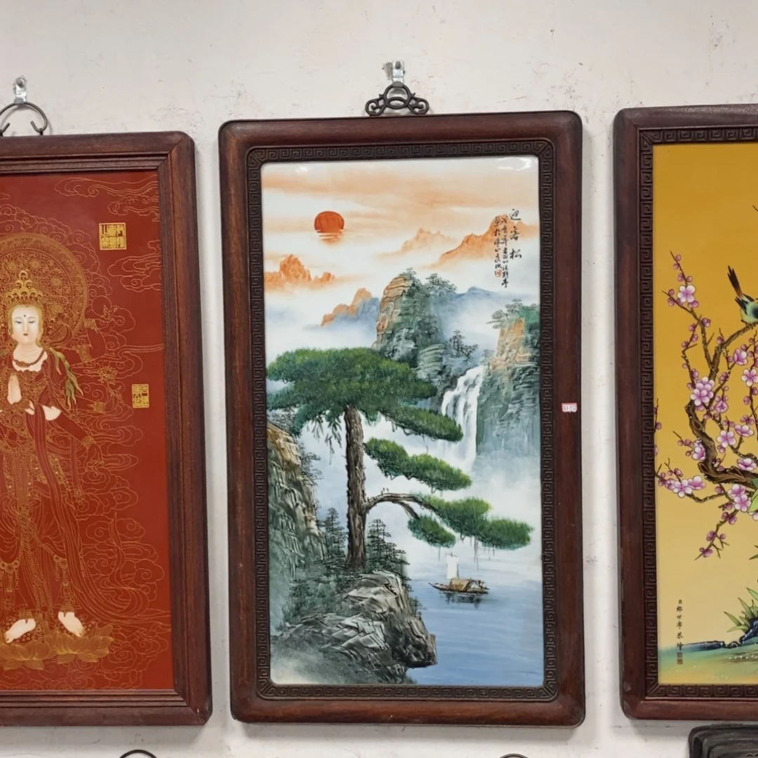 瓷片90*52*1景德镇瓷板画柴窑烧制