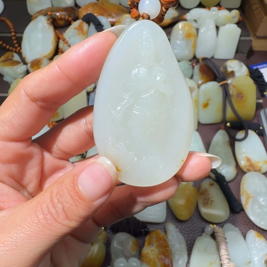 和田玉未镶嵌吊坠(不含链)