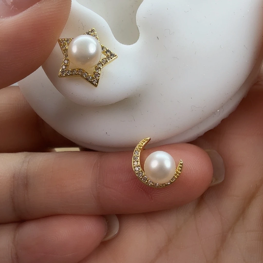 淡水珍珠未镶嵌耳饰