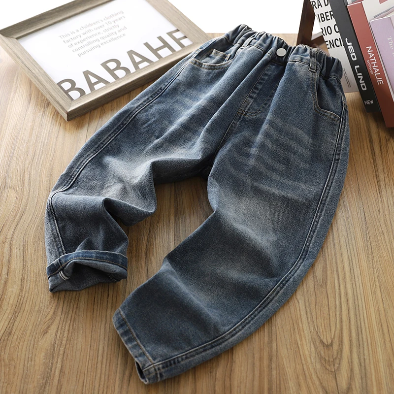 男童牛仔裤春装2025新款儿童水洗休闲裤长裤春秋潮酷童装男孩裤子