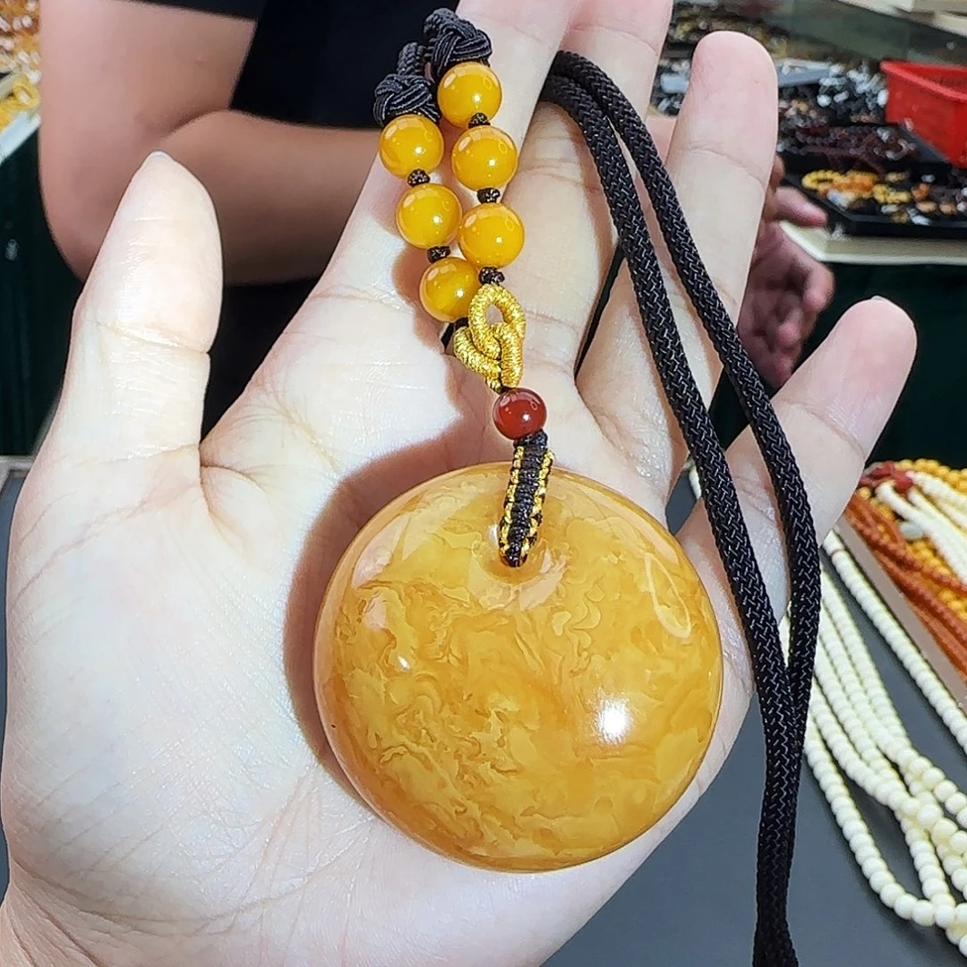 琥珀未镶嵌手链吊坠