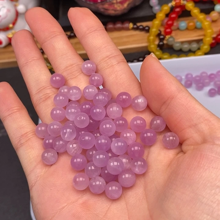 未镶嵌卡7紫锂辉10个玛瑙/玉髓