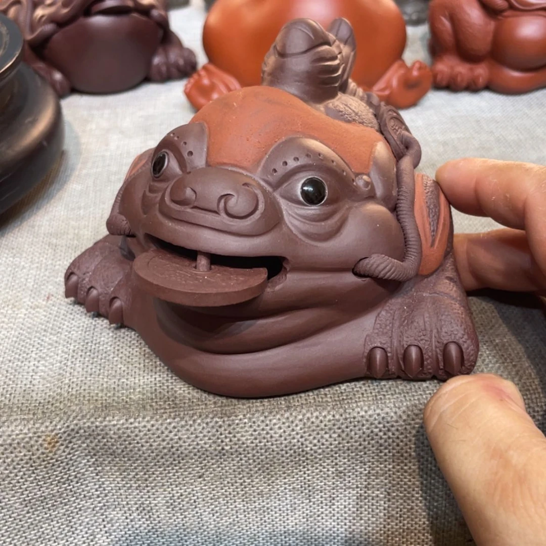 【闪购商品】紫砂茶宠鸿运当头金蟾