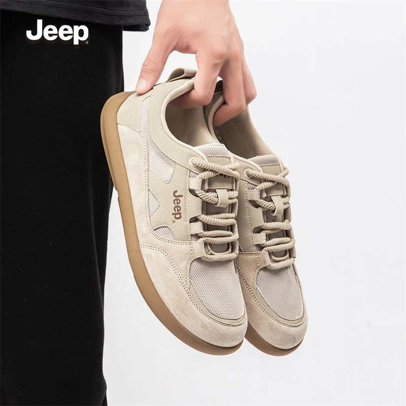 JEEP/吉普男鞋夏季网面透气复古休闲鞋户外徒步低帮软底轻便百搭