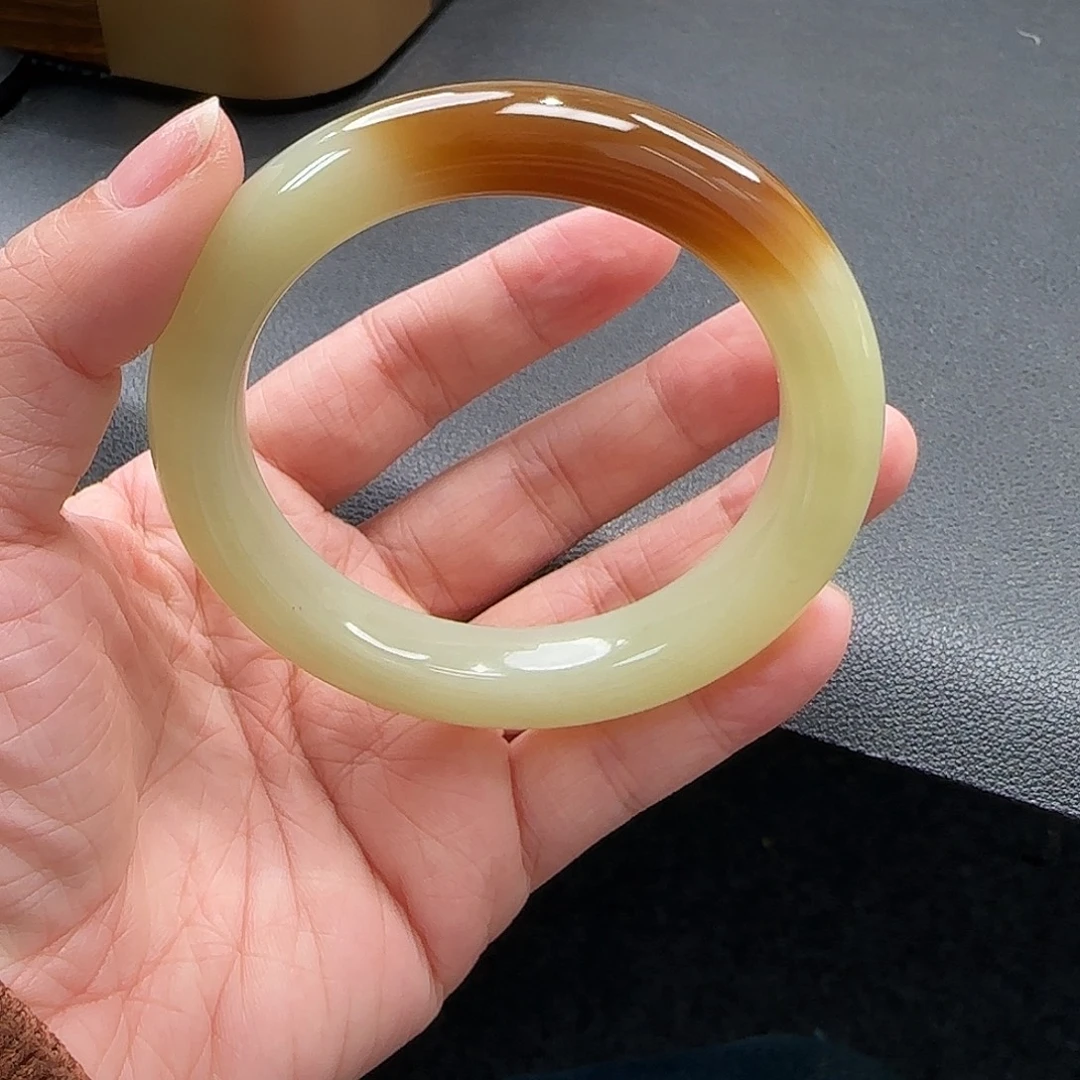 和田玉未镶嵌手镯54-55