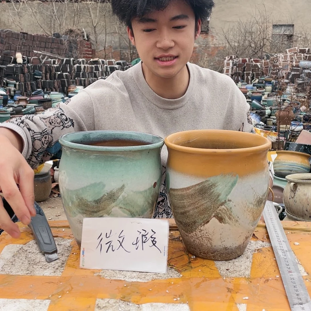 宜兴紫砂粗陶花盆