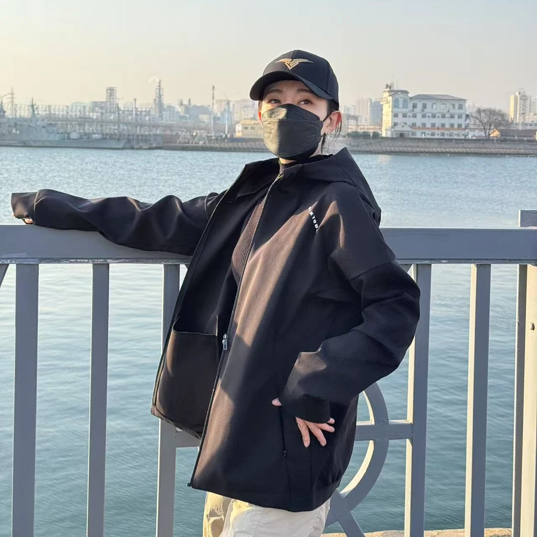 纳趣男式弹力运动风衣2025春季新款连帽开衫速干透气外套训练