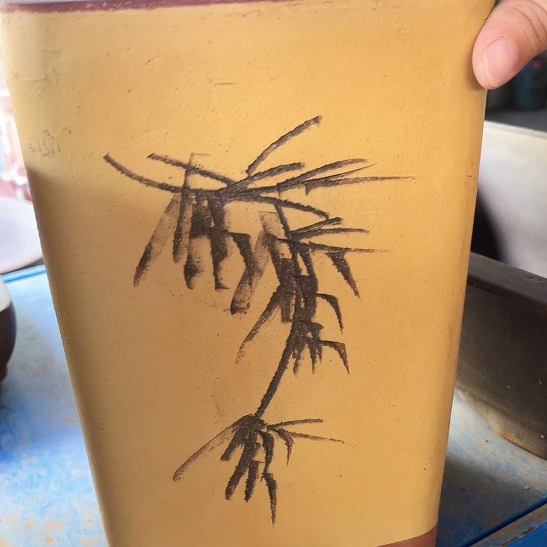 17黄四方花盆紫砂花盆