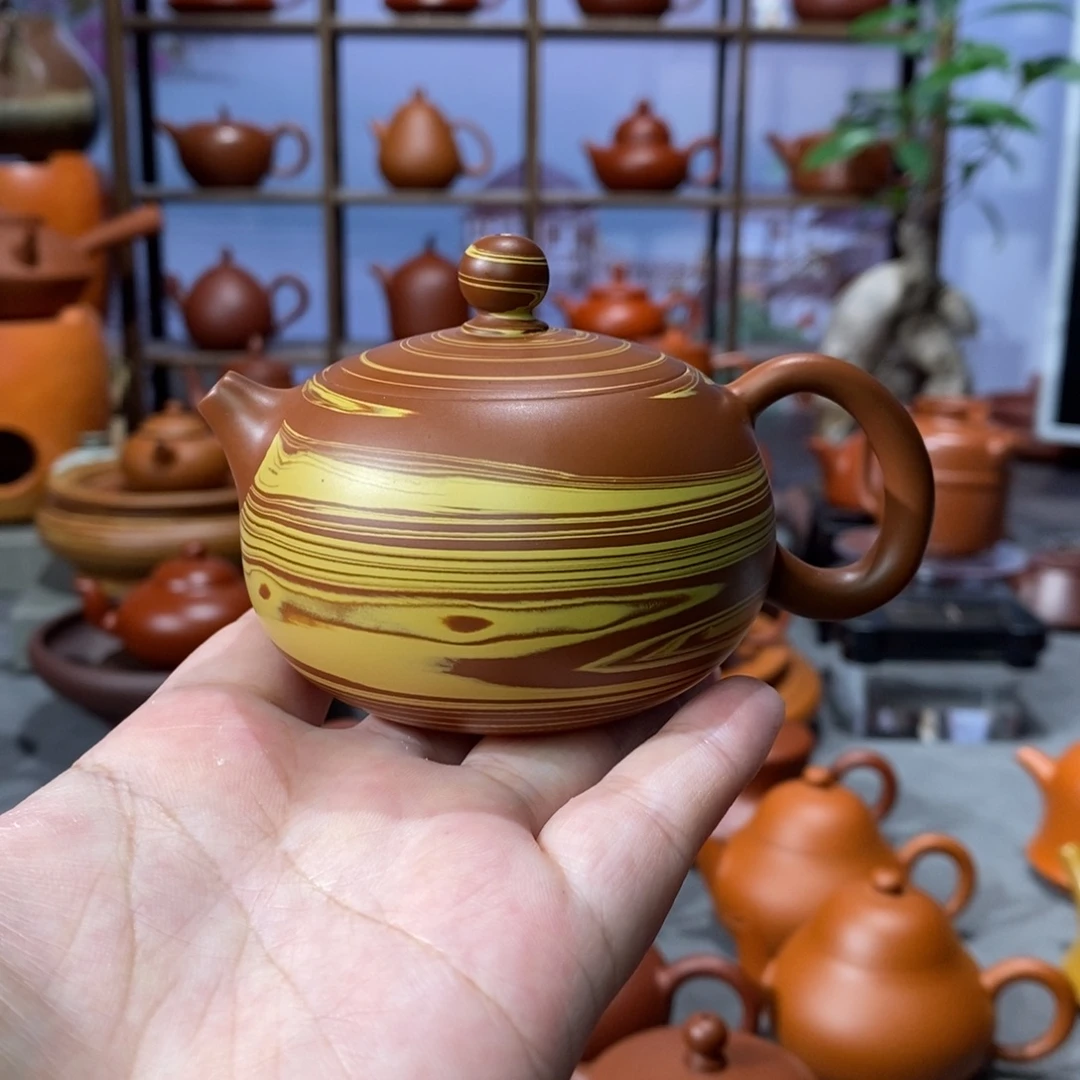 茶壶朱泥吴翰石矿绞泥西施壶110c