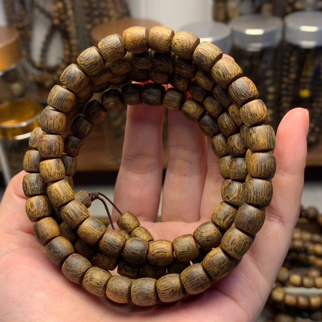 虎***啸沉香沉香碎屑沉香奇楠多圈鼓珠卡8保31克+