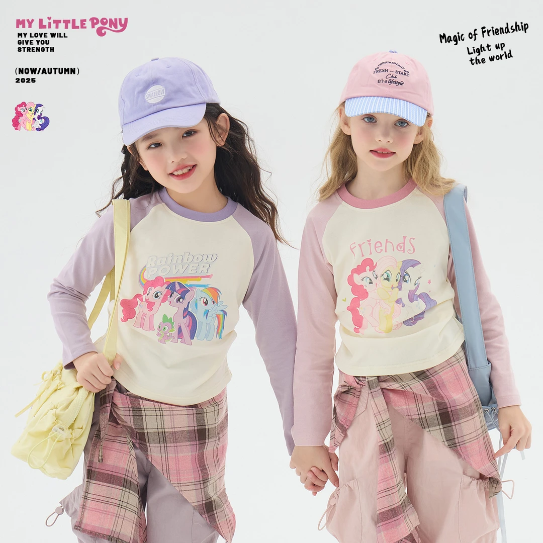 【小马宝莉】儿童春秋可爱卡通插肩袖女童长袖T-26950