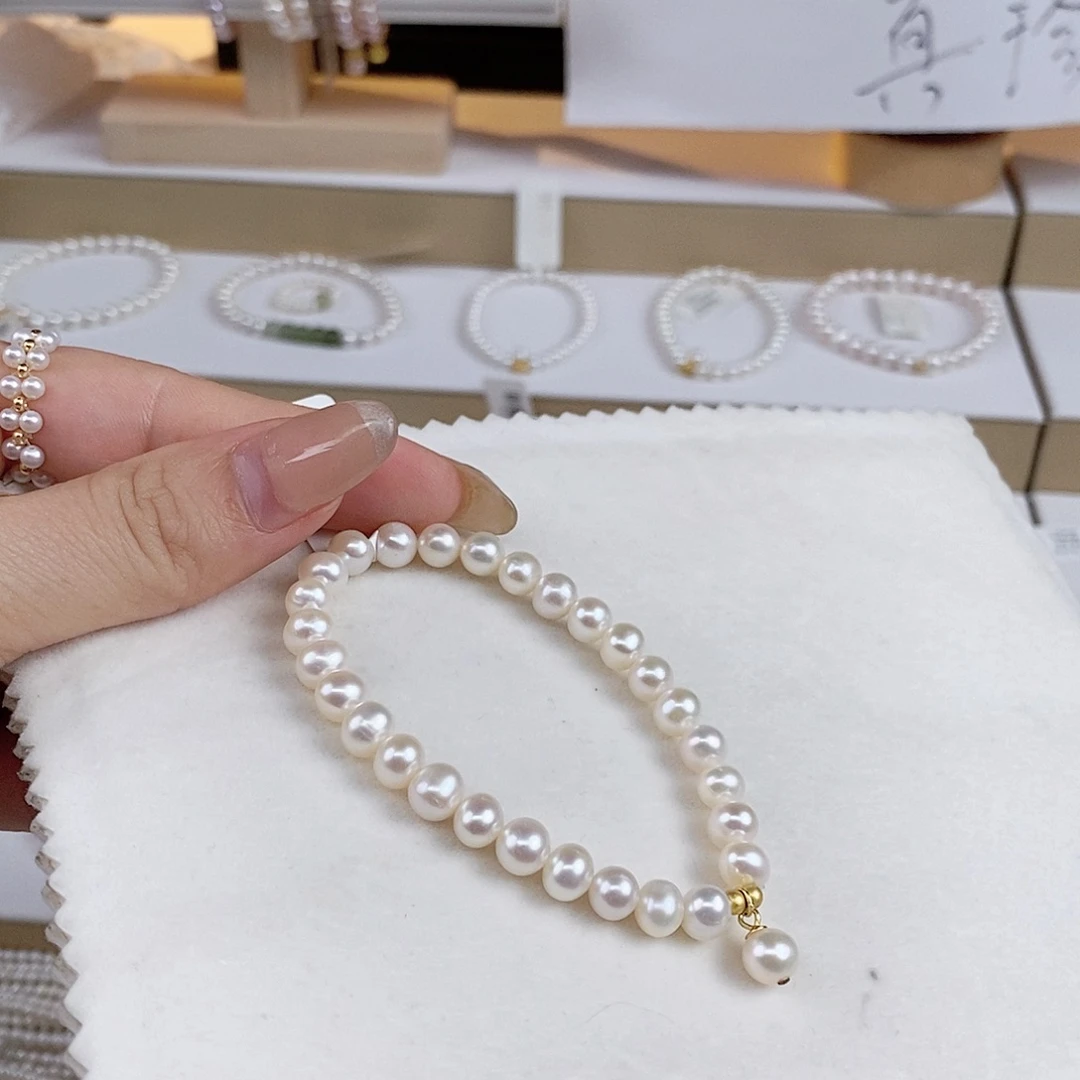 淡水珍珠手绳银S925镶嵌