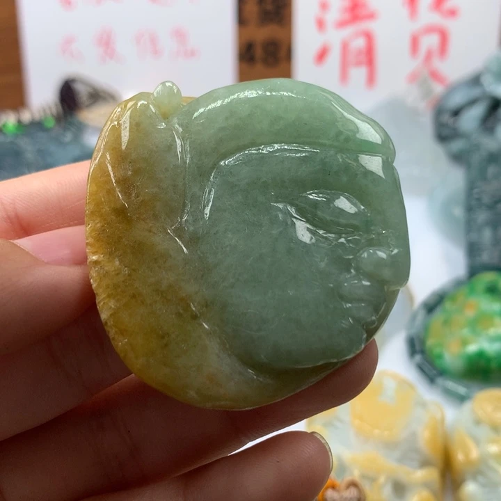 翡翠颈饰未镶嵌保真天然A货翡翠