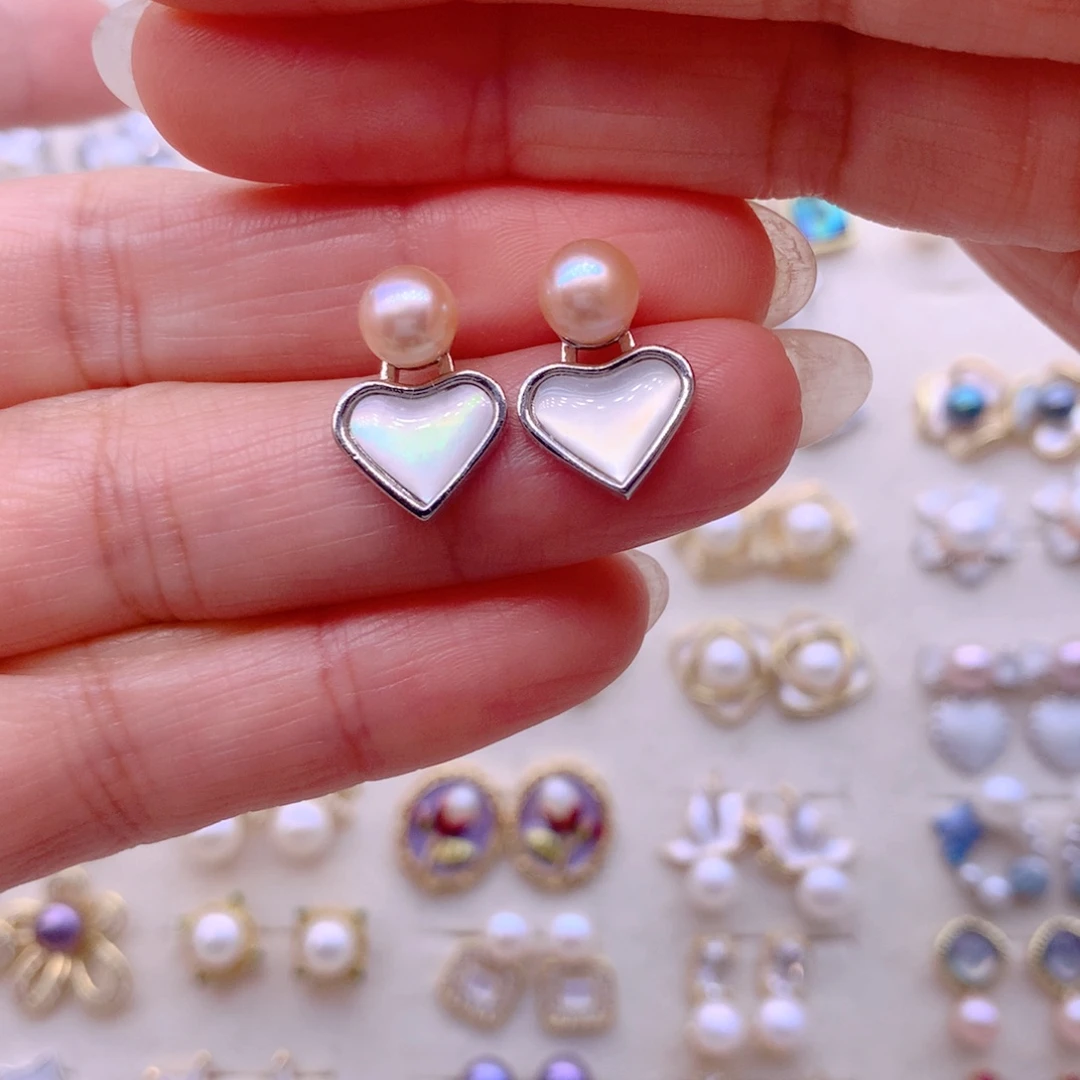 淡水珍珠耳饰合金