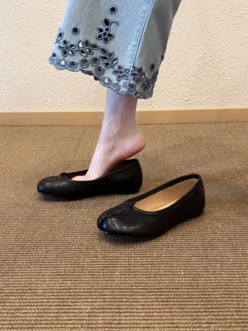 Pokoy-1cm纯色胶粘浅口防滑夏季方头单鞋舒适平底时尚休闲女鞋