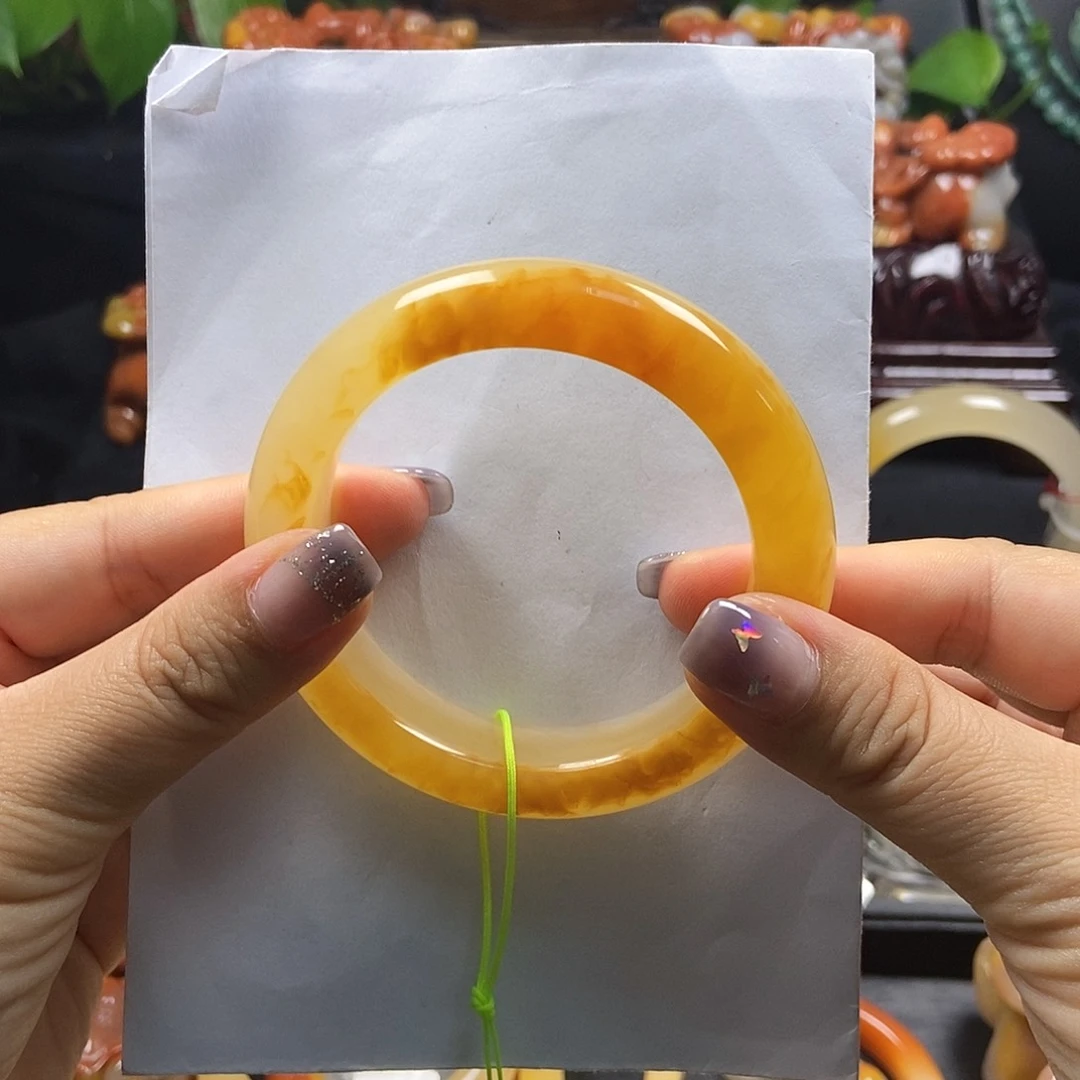 石英质玉（黄龙玉）未镶嵌手镯弓**长H