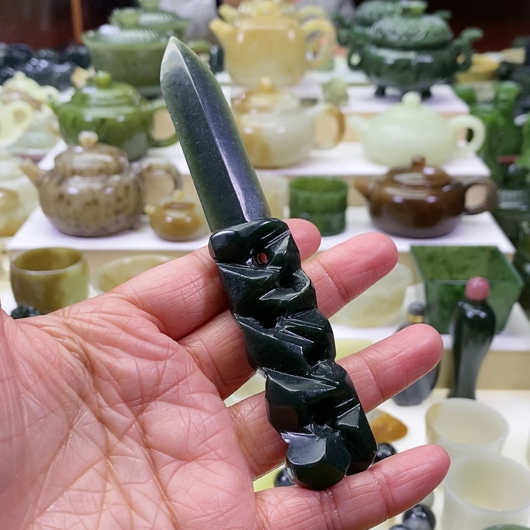 和田玉茶刀未镶嵌