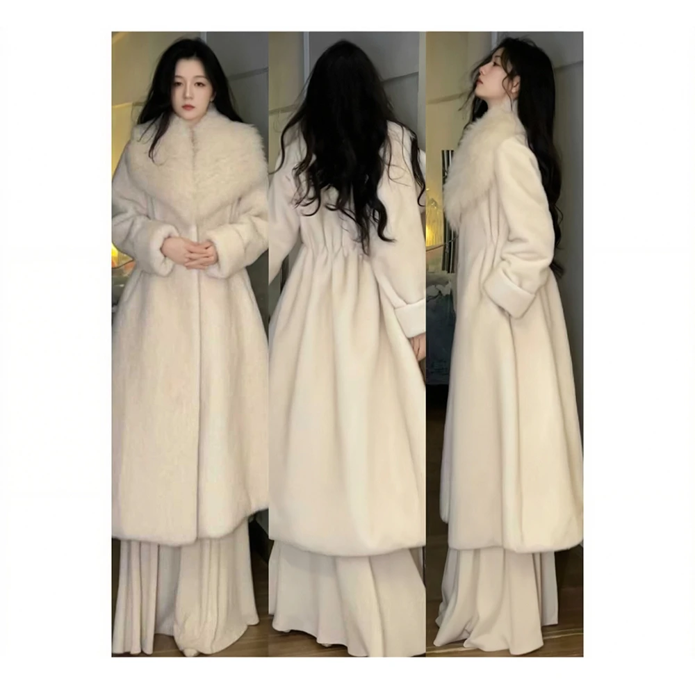 孙小桔【初雪】外套毛呢中长款大衣秋冬中长款毛领气质