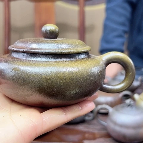 戬谷龙窑坭兴陶柴烧茶壶