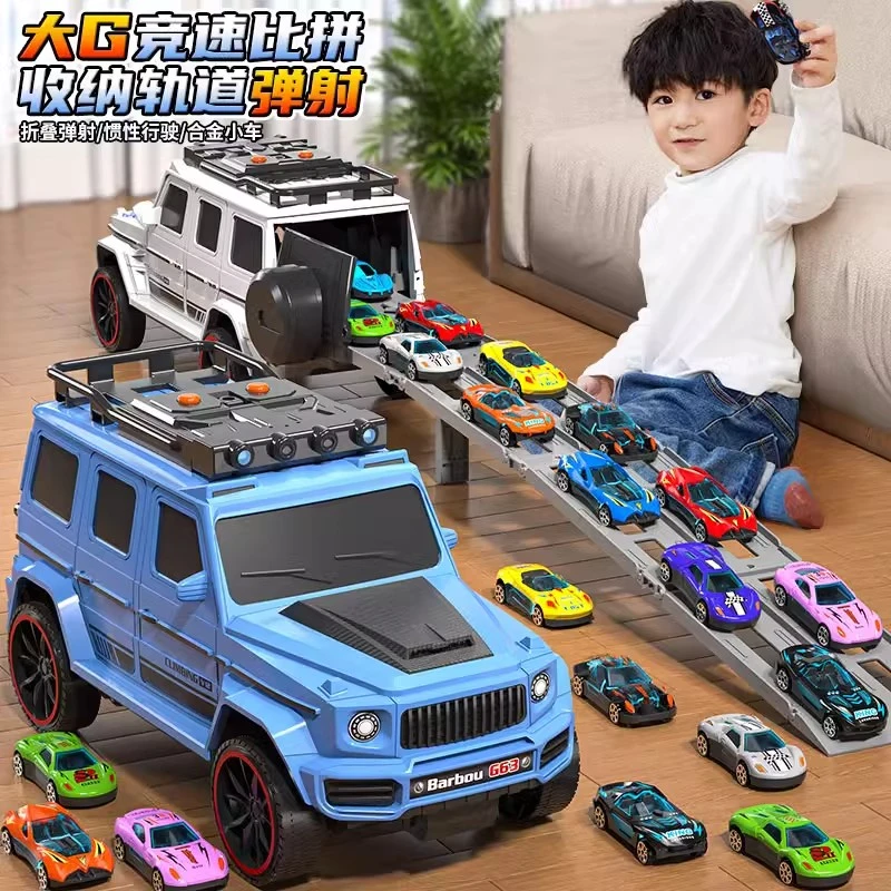 2025新款变形轨道折叠弹射合金小汽车儿童变形玩具车男女孩越野车