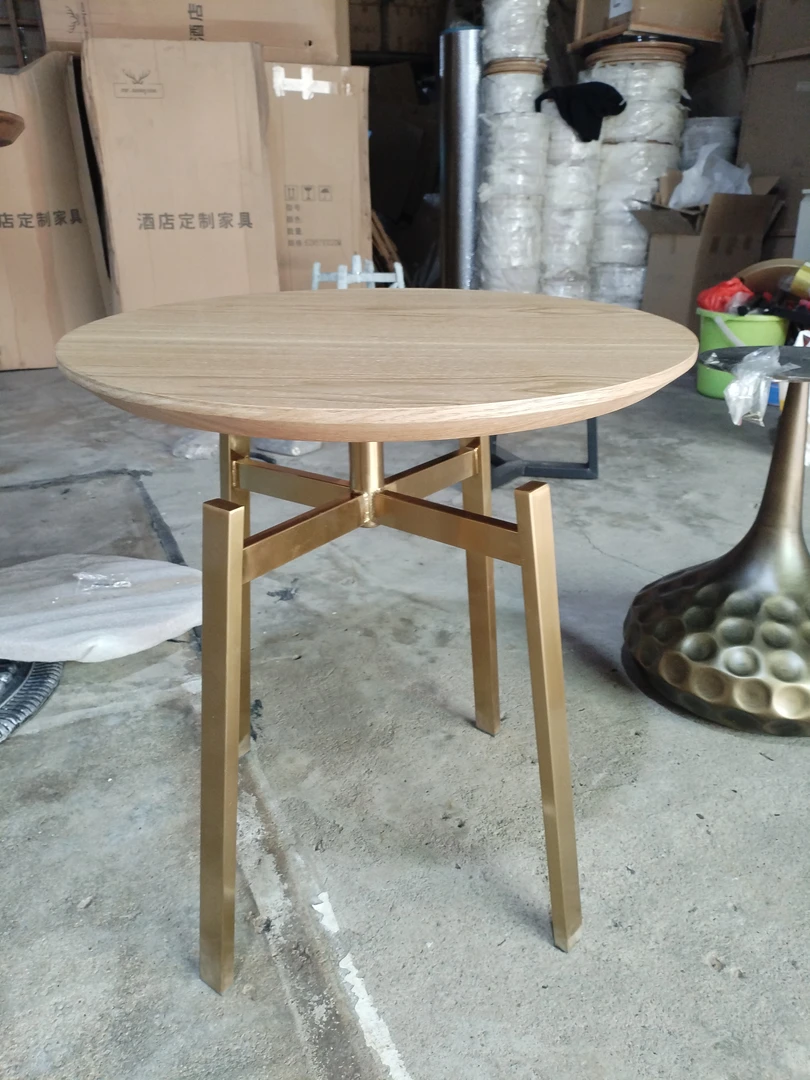 不锈钢木板小茶几客厅