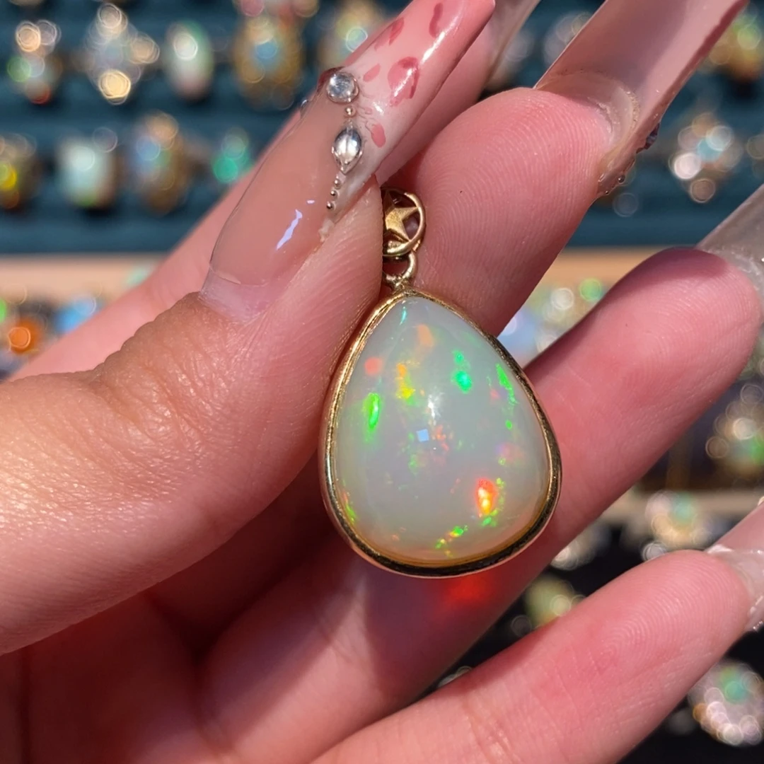 欧泊银S925镶嵌吊坠