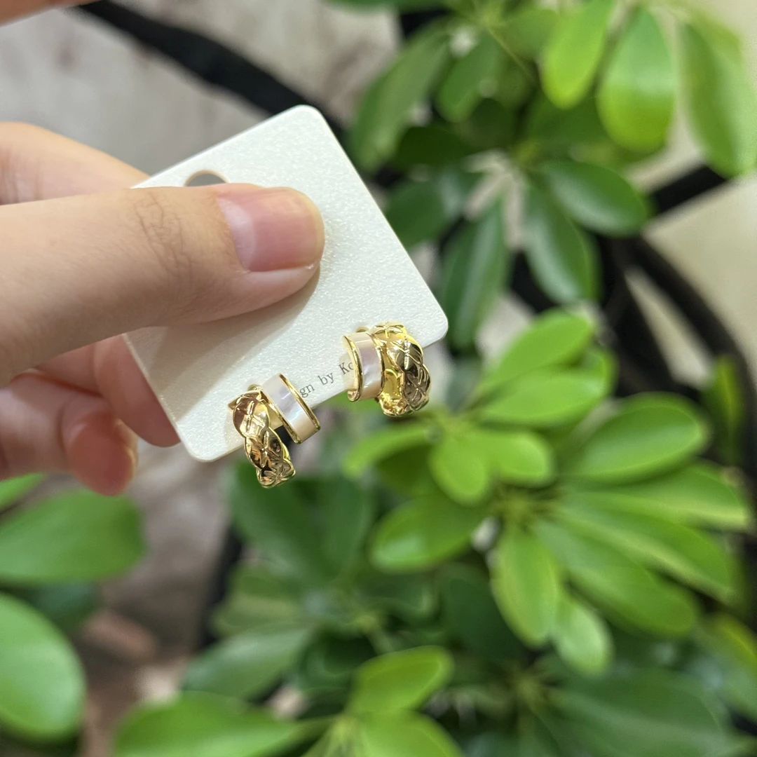 铜合金耳饰 1263 超高版 海贝面包纹小香风时尚耳圈