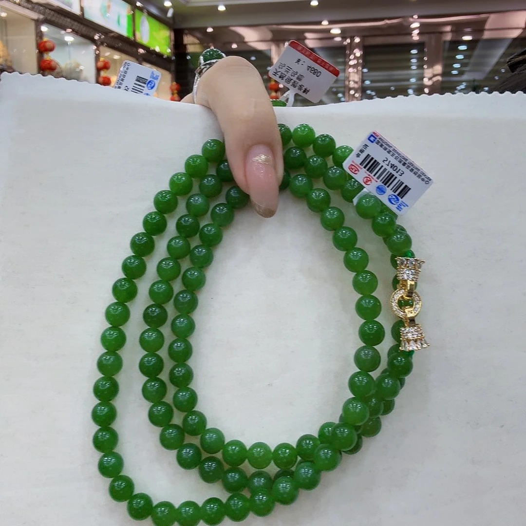 小***~和田玉（碧玉）未镶嵌项链