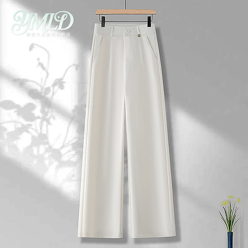 西装阔腿裤女2025夏季新款今年流行梧桐裤气质卡绿色休闲直筒裤子