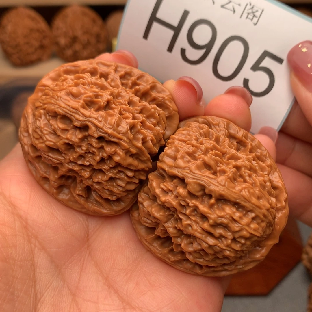 文玩核桃把件43红皮高炮凹地逐鹿南疆石精对