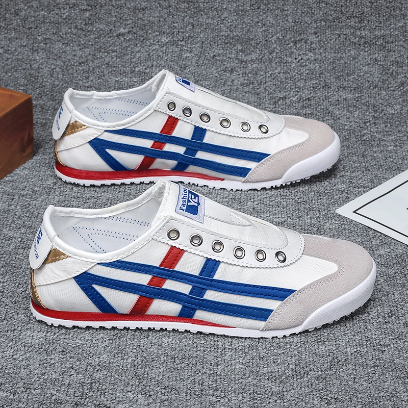 2025鬼冢情侣款夏季帆布透气时尚潮流休闲一脚蹬阿甘鞋运动百搭款