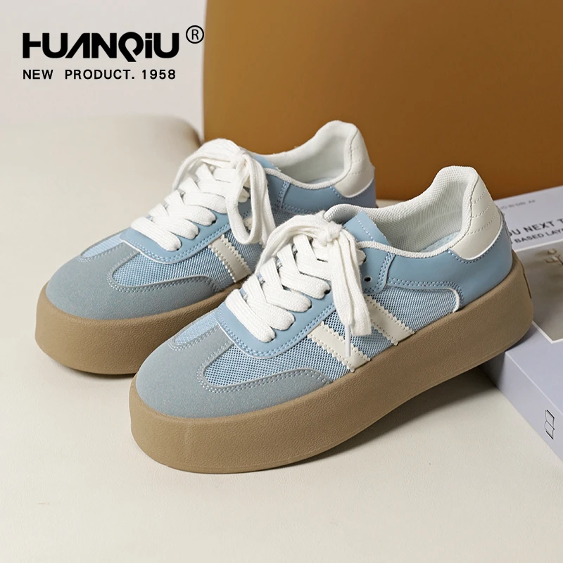 环球潮流透气德训鞋女2025年秋季新款学生运动休闲鞋厚底增高板鞋