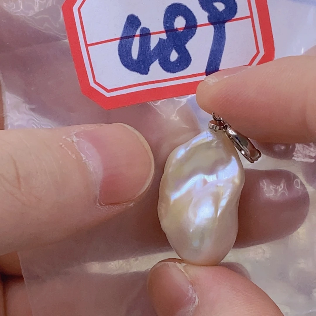 淡水珍珠银S925镶嵌吊坠(赠链)