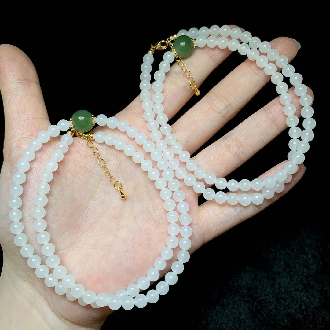 【云上好物】15 DS45374-和田玉项链-多样性发一件-4.5mm（JG）