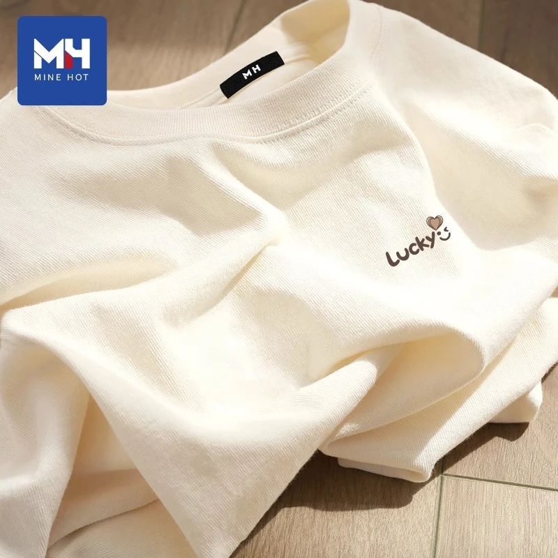 唐狮集团MH纯棉短袖t恤女2025新款爆款夏宽松白色中学生半袖上衣N