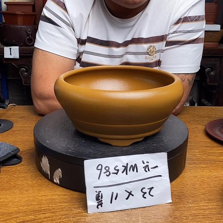 紫砂花盆货号一只WK586黄