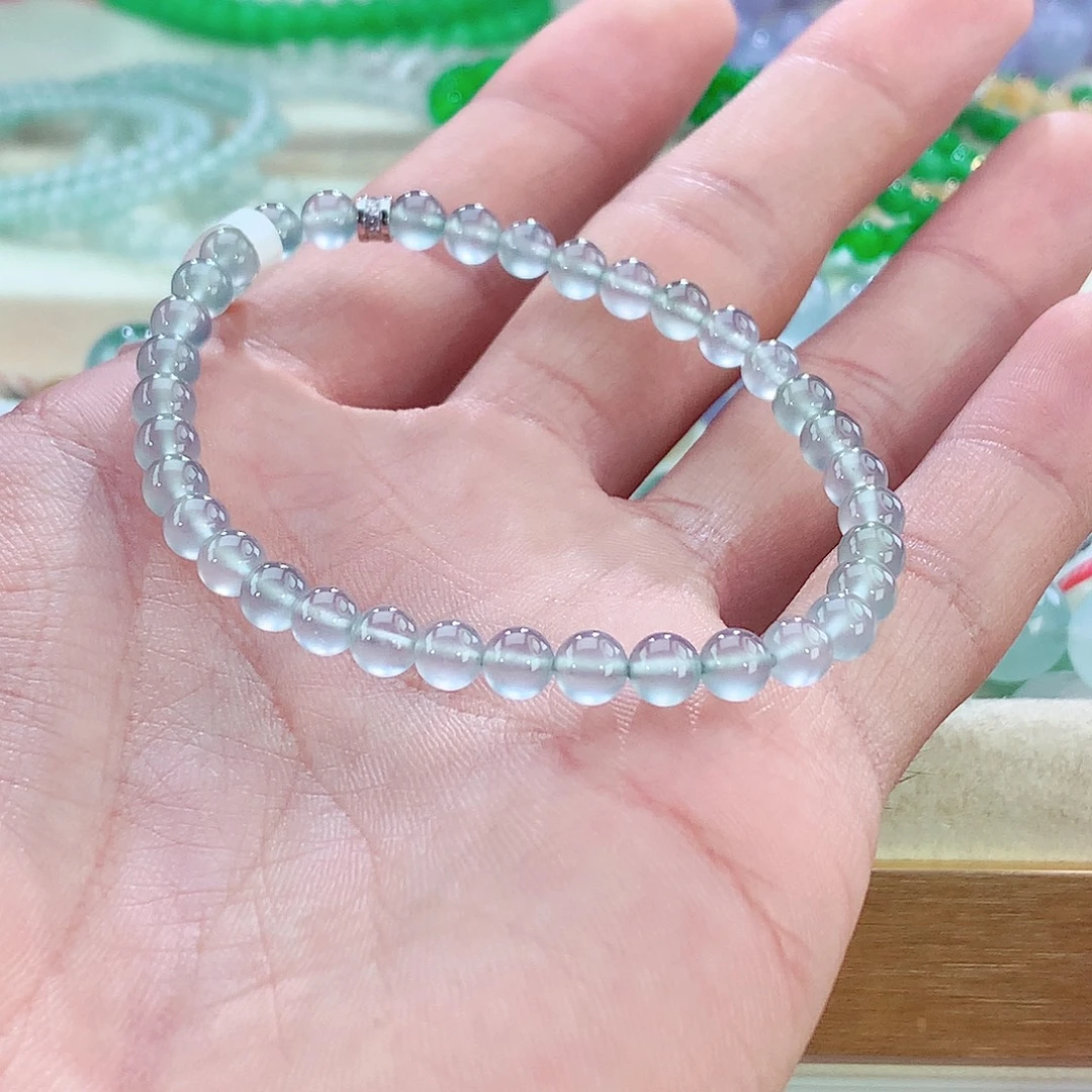 翡翠未镶嵌手链玻璃炸光手链