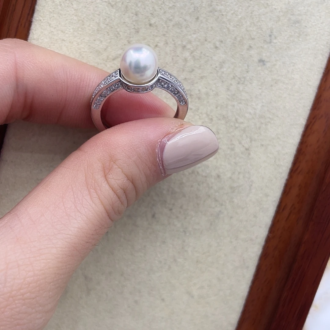 海水珍珠戒指银S925镶嵌