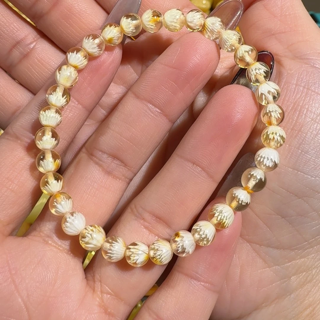 琥珀手链未镶嵌6m+金珀雕刻手串3.9