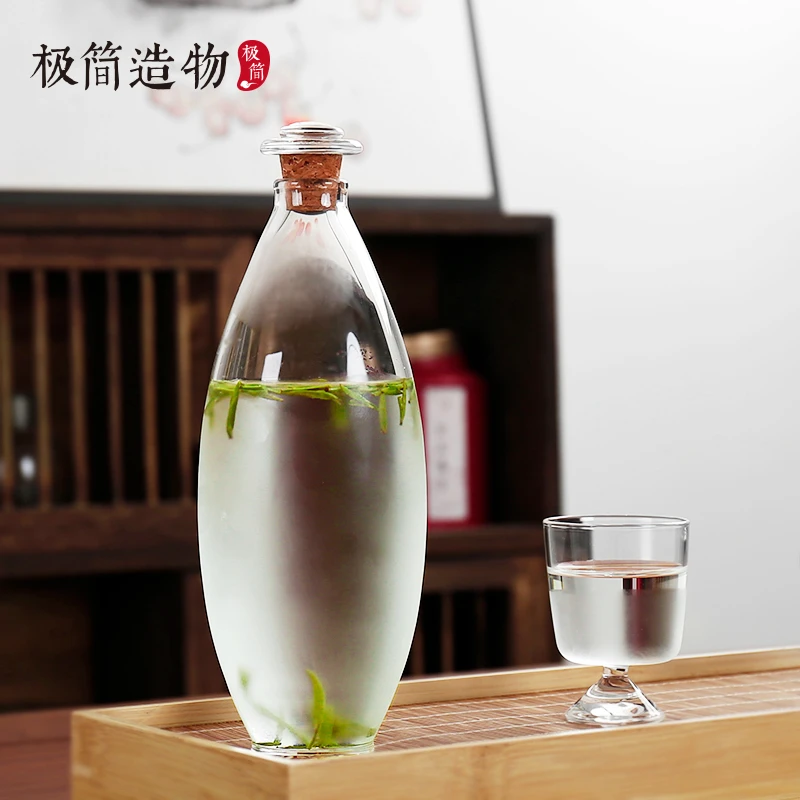 极简造物北欧绿茶冷泡瓶水滴茶水冷萃杯玻璃杯冷水壶凉水壶果汁茶