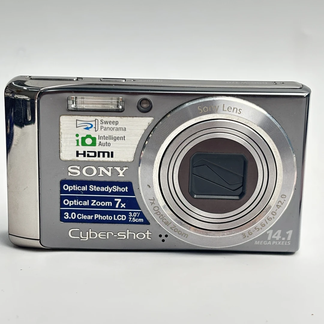 95新 Sony/索尼 w370灰色1410万像素7倍变焦复古ccd数码相机