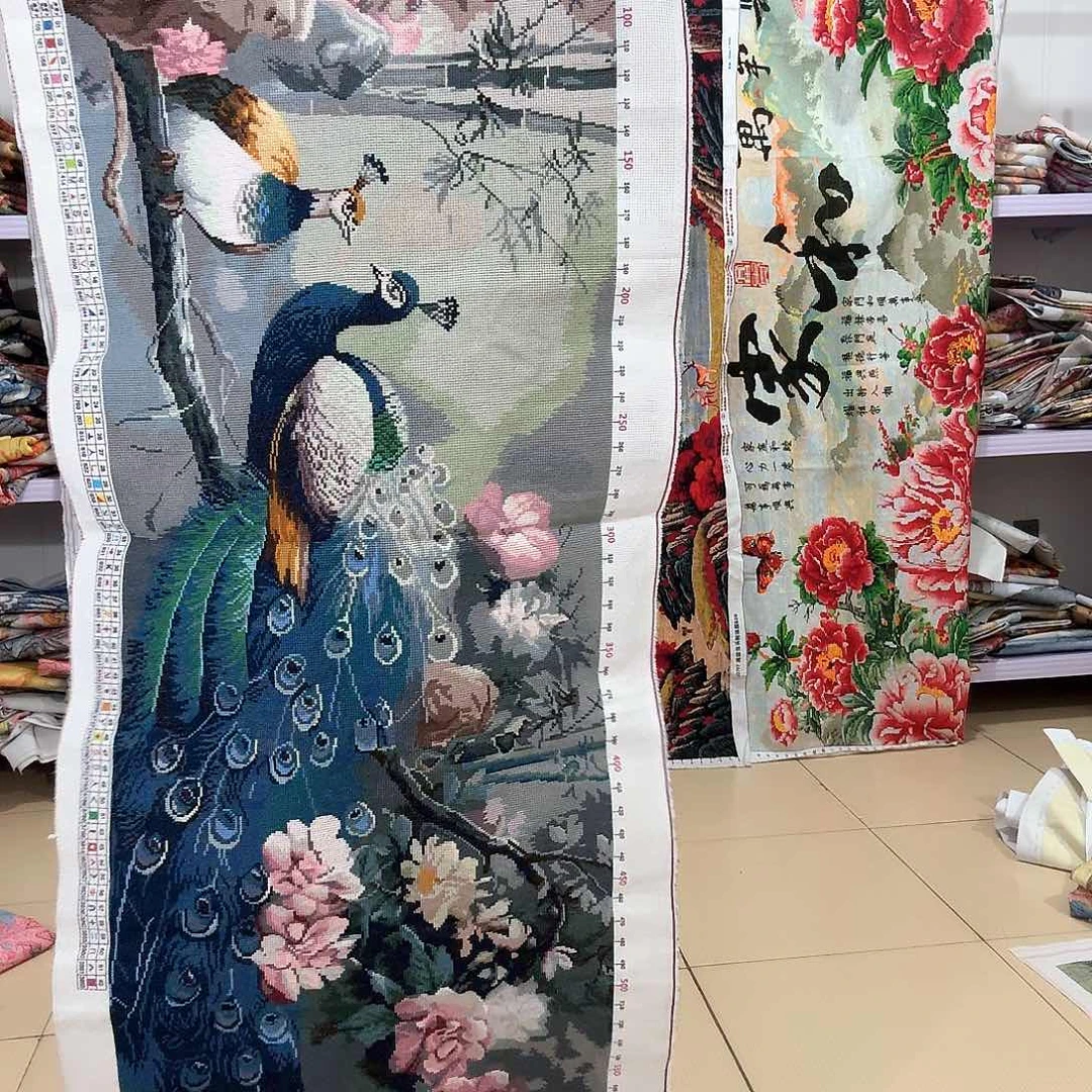 棉忧***茄十字绣成品出售