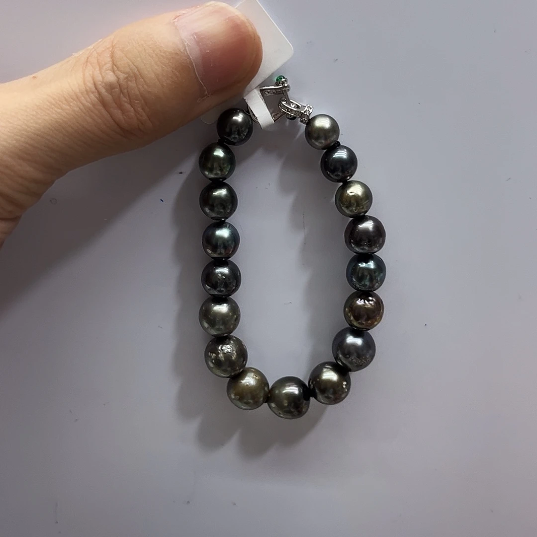 海水珍珠银S925镶嵌手绳