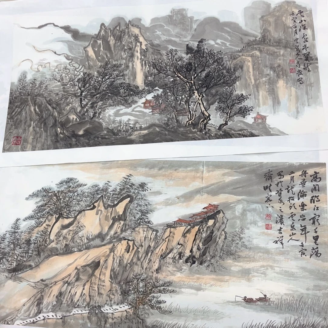 沙***G国画绘画作品多次参加
