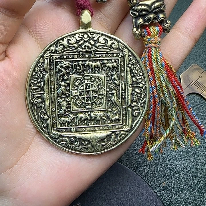 繁***尽铜铁合金类藏传工艺品九宫八卦