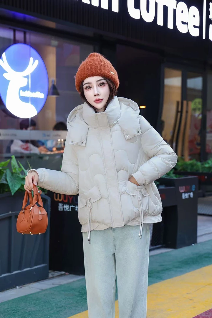 连帽可脱卸帽棉衣棉服保暖冬季加厚外套潮流休闲立领面包服
